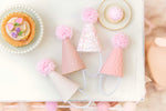 Set of 4 Handmade Miniature Party Hats Sweet Pinks Perfect For Your Maileg Mice