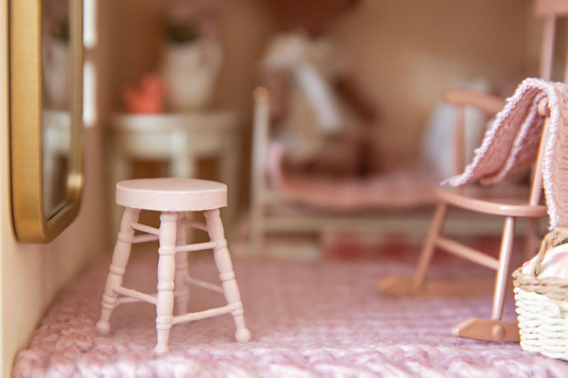 Dollhouse Miniature Vintage Wooden Stool