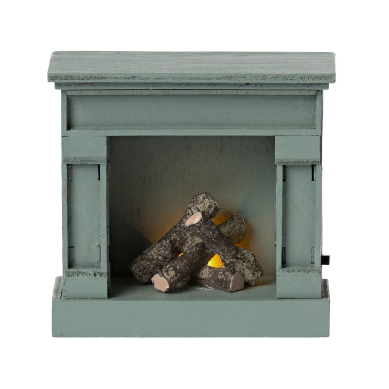 Maileg Fireplace Mouse Blue