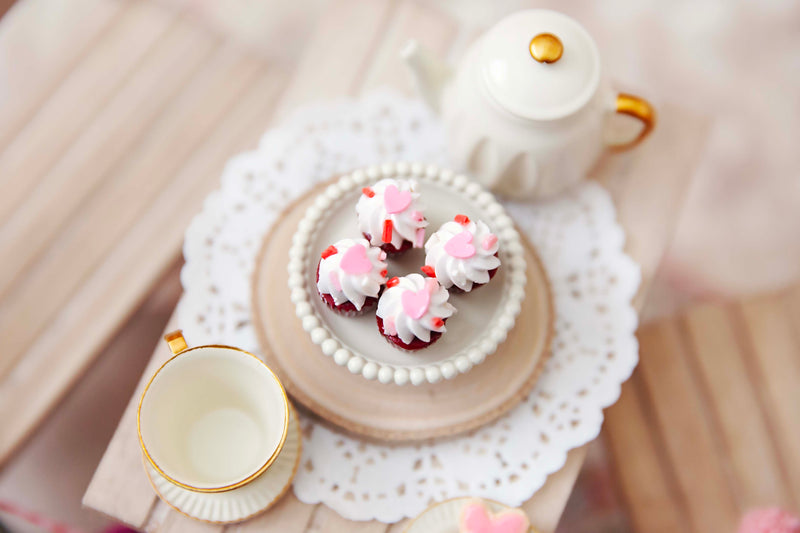 Handmade Miniature Red Velvet Valentines Day Cupcakes Perfect For Your Maileg Mice