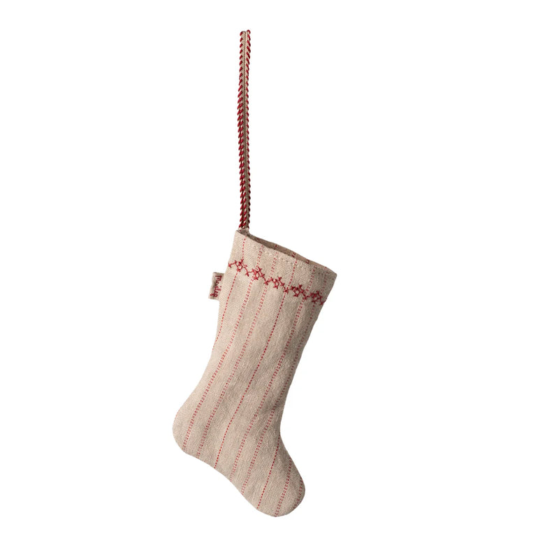 Maileg Stocking Ornament Stripe Sand F/W 2024