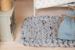 Miniature Hand Knitted Chunky Rug Grey Fleck