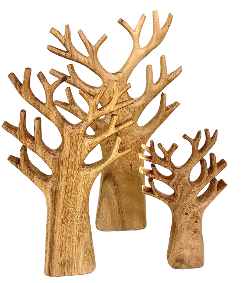 Papoose Carved Tree Set Of 3