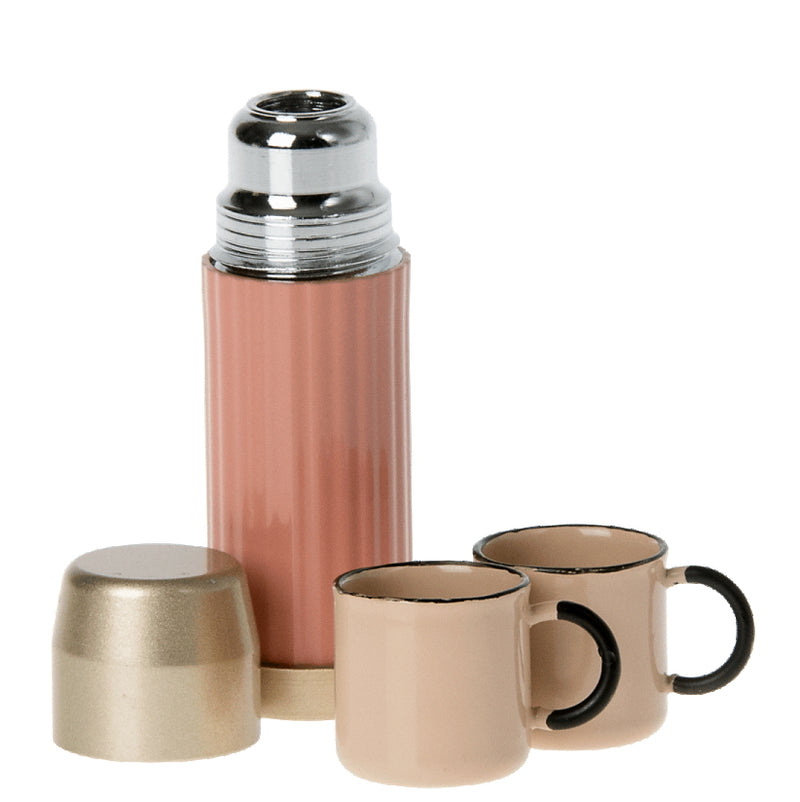 Maileg Miniature Thermos And Cups Coral