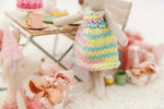 Hand Knitted Dress In Candy Mix Made To Fit The Maileg Mice Mum Mouse And Big Sister Mouse