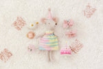 Hand Knitted Dress In Candy Mix Made To Fit The Maileg Mice Mum Mouse And Big Sister Mouse