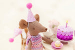 Hand Knitted Dress In Berry Mix Made To Fit The Maileg Mice Mum Mouse And Big Sister Mouse